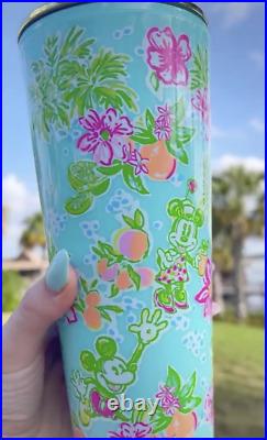 New Lilly Pulitzer x Disney Parks Travel Tumbler Cup With Lid And Straw Minnie