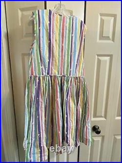 Nwt Disney Park Dapper Dan All Over Print Stripe Dress Womens Sz XL