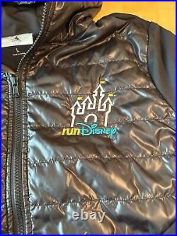 Nwt Disney Parks Run Disney Every Mile Is Magic Hooded Quilted Zip Up Jacket L