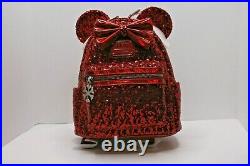 RARE! NEW WITH TAGS Loungefly Disney Parks Minnie Mouse Red Sequin Mini Backpack
