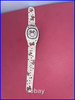 Rare! Disney Parks Minnie Red Bow Icon Polka Dot White Magic Band Plus No Box