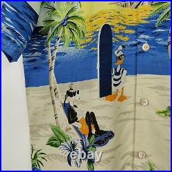 Tommy Bahama Disney Parks Hawaiian Shirt Sz Medium Mickey Goofy Donald Aloha NWT