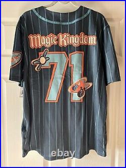 Tomorrowland Magic Kingdom Baseball Jersey Shirt Disney Parks X-Large NWT