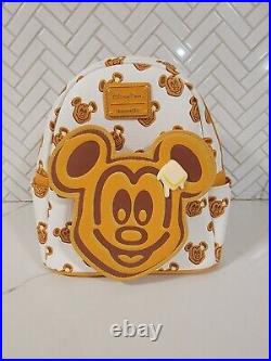 US Shipping Disney Parks Loungefly Mickey Mouse Waffle Mini Backpack NWT In Hand