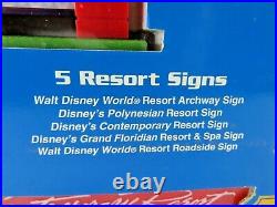 Walt Disney World Monorail Accessories Theme Park Collection 5 Resort Signs NIB