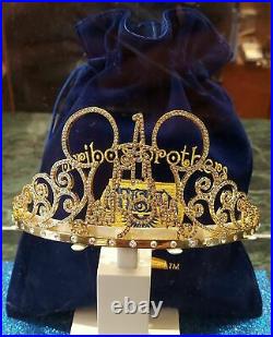 Walt Disney World Park 50th Anniversary Celebration Tiara Crown with Velvet Bag